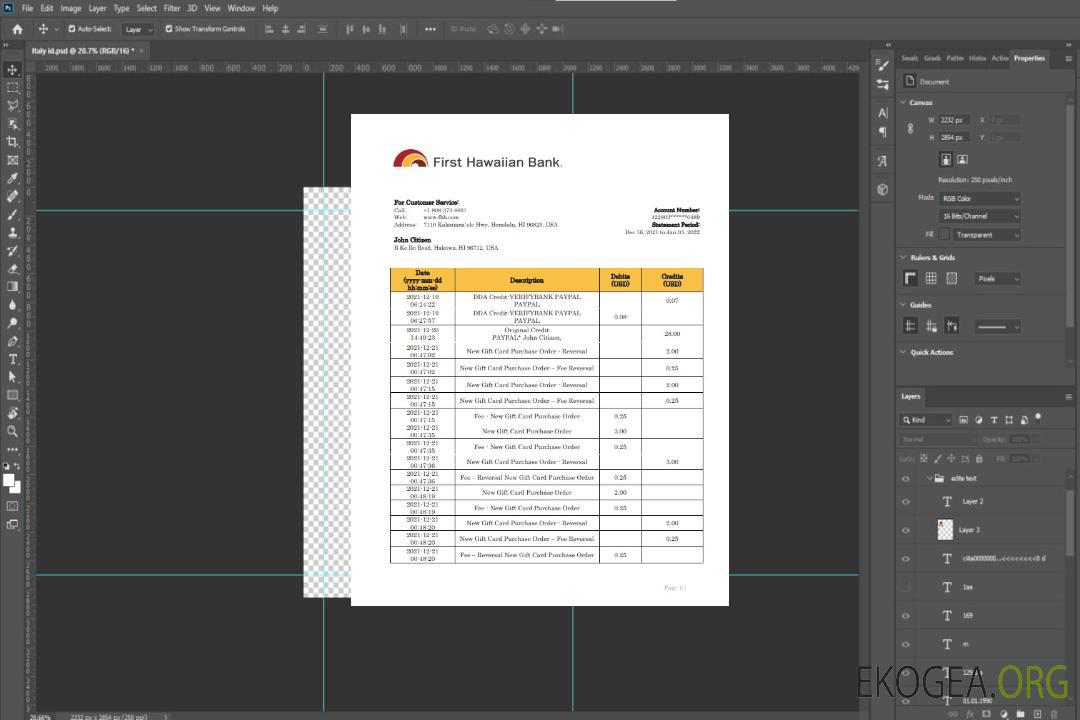 Modèle de relevé bancaire de relevé bancaire Hawaii First Hawaiian Bank au format Word et PDF template Modèle de relevé bancaire de relevé bancaire Hawaii First Hawaiian Bank au format Word et PDF template